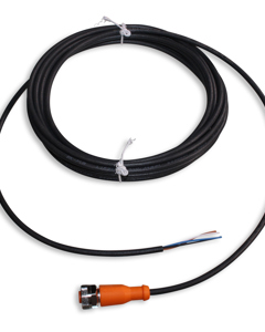 Socket f/connector M12 four-pin 5m straight PUR Sn/Ni